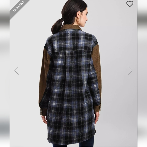 NWT Gilded Intent brown cord/blue plaid jacket - Picture 6 of 10